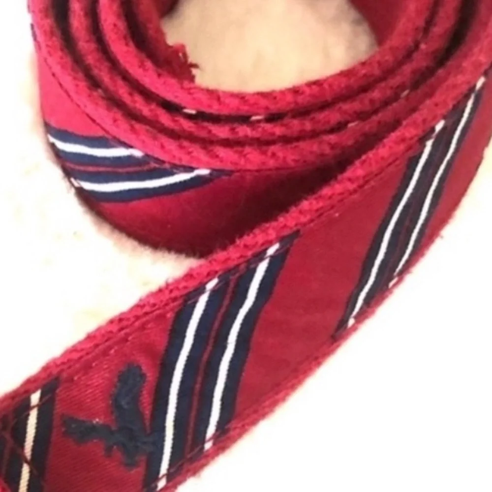 Vintage Red Nautical Belt Americans Eagle Outfitters with Silver D ring - Picture 2 of 8